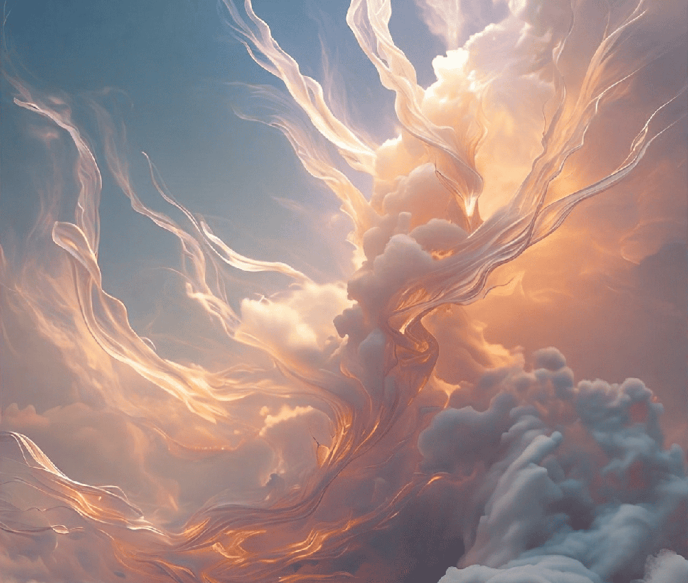 abstract image representing the divine, such as a soft light or a gentle cloud formation